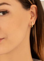 925 Sterling Silver Minimalist Rectangle Hoop Earrings