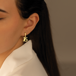 925 Sterling Silver Initial Earring