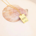925 Sterling Silver Personalized Custom Name Heart Rectangle Bar Necklace
