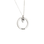 925 Sterling Silver Minimalist Tag Name Circle Necklace
