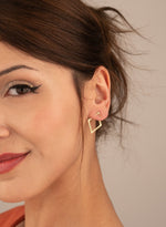 925 Sterling Silver Diamond Shape Ear Jacket Earrings