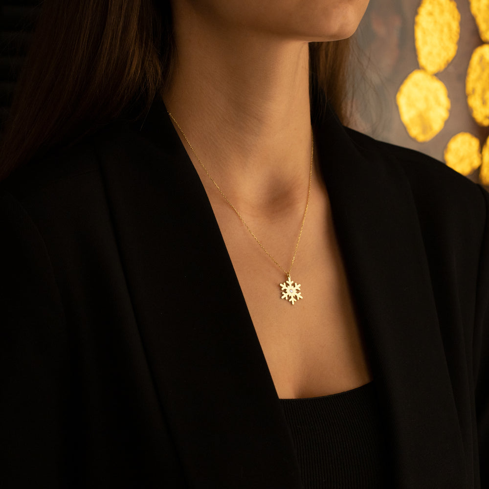925 Sterling Silver Snowflake Necklace With Birthstones