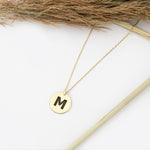 925 Sterling Silver Personalized Initial Disc Necklace