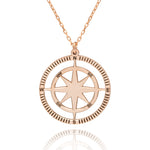925 Sterling Silver Compass Necklace