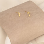 925 Sterling Silver Catholic Cross Stud Earring