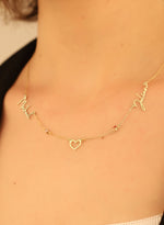 925 Sterling Silver Personalized Two Name Necklace With Heart