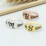 925 Sterling Silver Personalized Initial Ring