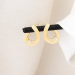 925 Sterling Silver Crystal Pave Kavisli Uzay Yolu Earrings