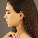 925 Sterling Silver Threader Heart With Wing Chain Earrings