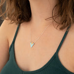 925 Sterling Silver Enamel Double Triangle Necklace