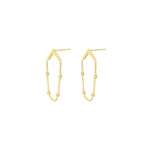 925 Sterling Silver Figaro Chain Triangle Stud Earring,
