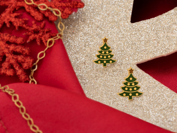 925 Sterling Silver Christmas Tree Studs