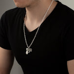 925 Sterling Silver Bold Force Chain Pistol Necklace