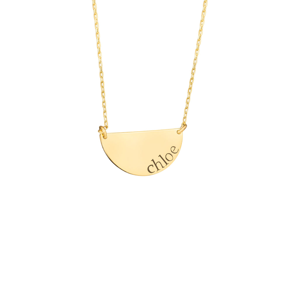 925 Sterling Silver Half Circle Necklace