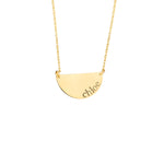 925 Sterling Silver Half Circle Necklace