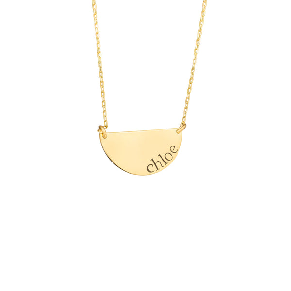925 Sterling Silver Half Circle Necklace