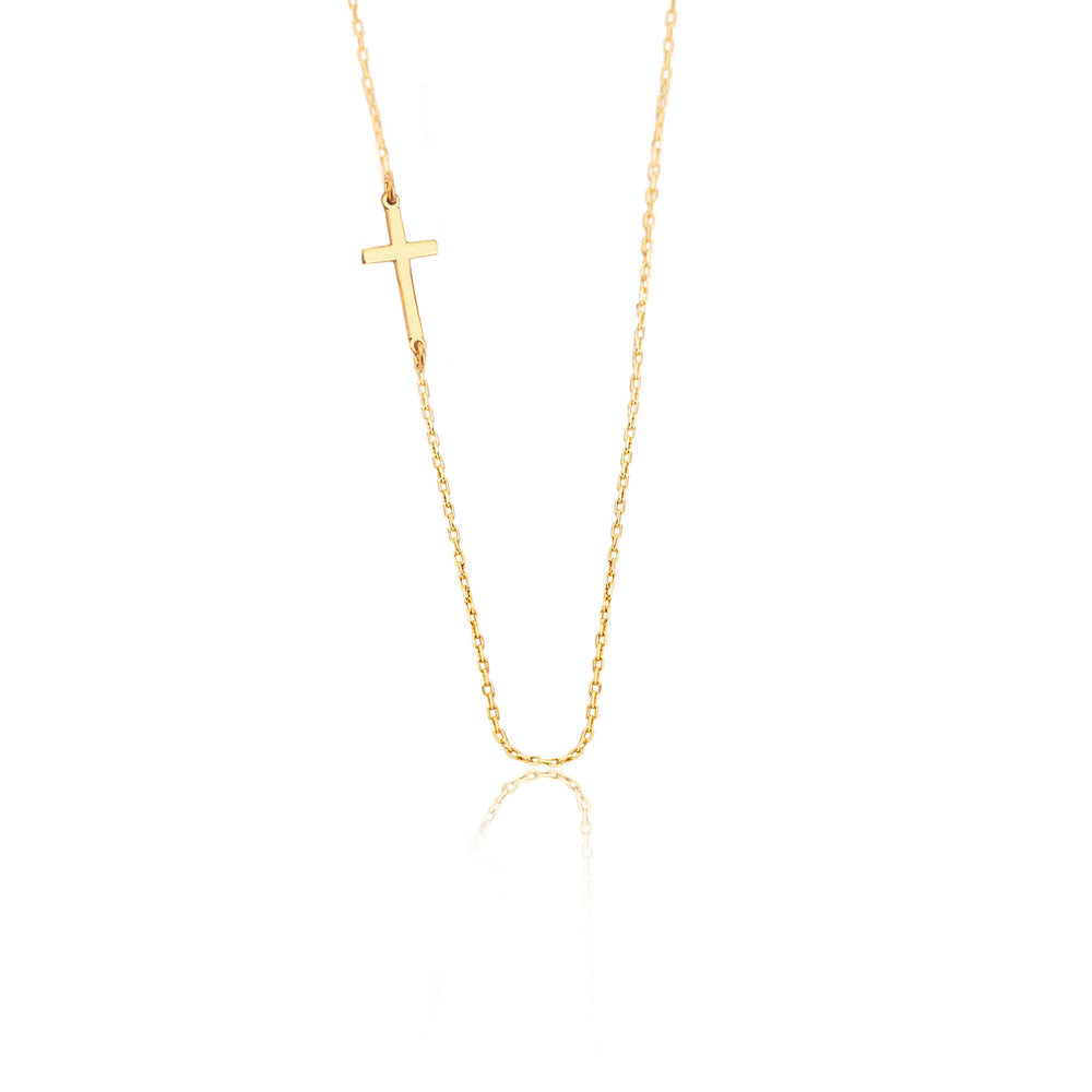 925 Sterling Silver Sideways Cross Necklace