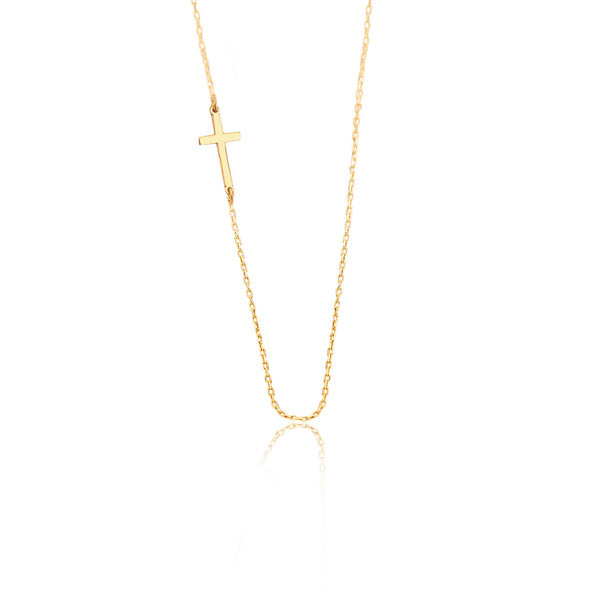 925 Sterling Silver Sideways Cross Necklace