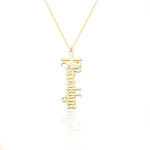 925 Sterling Silver Veritical Cross Name Necklace
