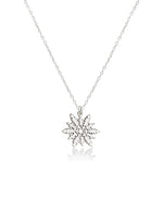 925 Sterling Silver Unique Snowflake Necklace