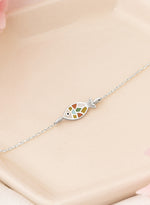 925 Sterling Silver Multicolored Fish Bracelet