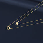 925 Sterling Silver Sun And Star Necklace