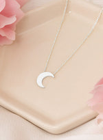 925 Sterling Silver Minimalist Half Moon Necklace