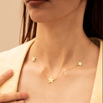 925 Sterling Silver 3 Star Necklace