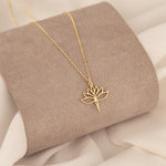 925 Sterling Silver Lotus Flower Necklace,