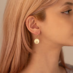 925 Sterling Silver 14K Solid Gold Flower Dangle Earrings