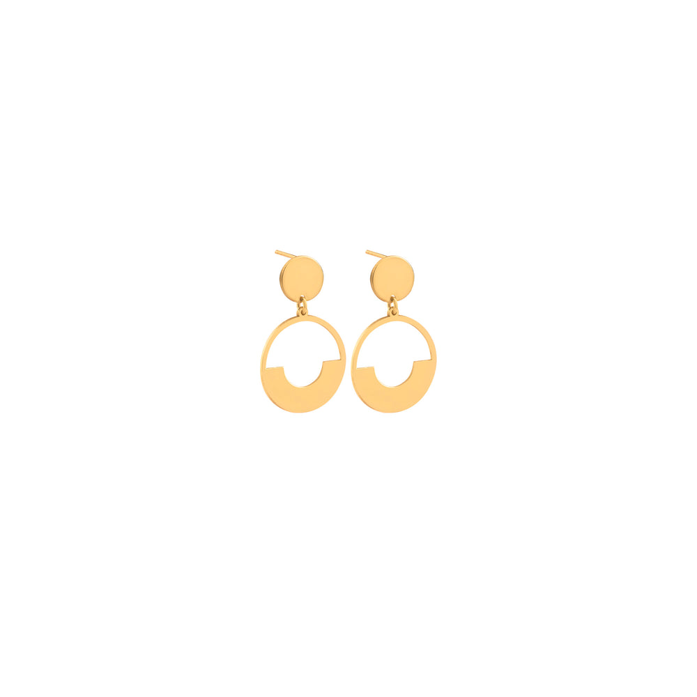 925 Sterling Silver Double Circle Hollow Earrings