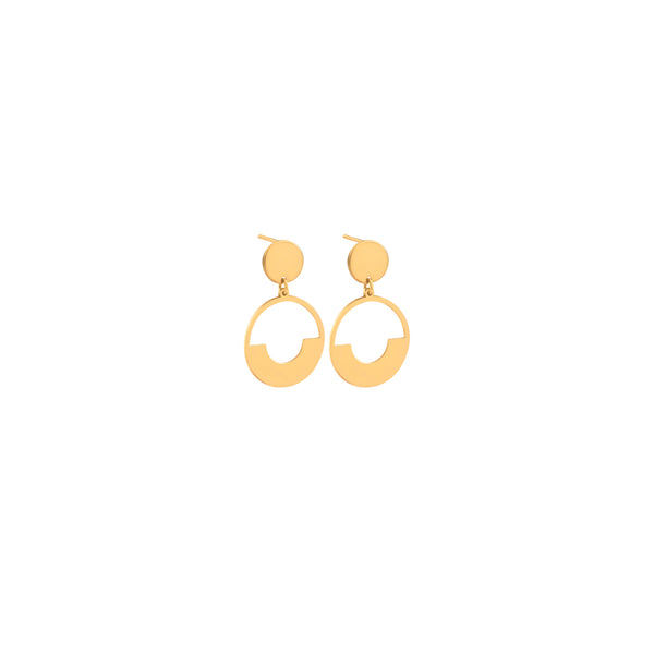 925 Sterling Silver Double Circle Hollow Earrings