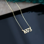 925 Sterling Silver Old English Number Necklace