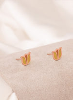 925 Sterling Silver Tulip Enamel Studs