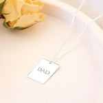 925 Sterling Silver Personalized Custom Name Rectangle Bar Necklace