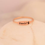925 Sterling Silver Tiny Personalized Name Ring For Mother