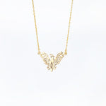 925 Sterling Silver Unique Phoenix And Initial Gold Necklace