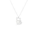 925 Sterling Silver Origami Cat Necklace