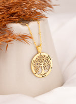 925 Sterling Silver Top Zi̇nci̇rli̇ İsi̇m Hearṫ Hayat Ağaci Necklace