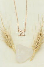 925 Sterling Silver Old English Number Necklace