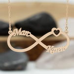 925 Sterling Silver Infinity Necklace With Names