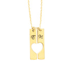 925 Sterling Silver Double Bar Heart Necklace