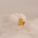 925 Sterling Silver Enamel Squirrel Necklace