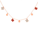 925 Sterling Silver Clover Enamel Necklace