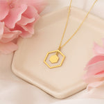 925 Sterling Silver Double Hexagon Pendant