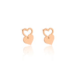 925 Sterling Silver Double Heart Drop Earrings