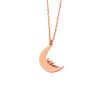 925 Sterling Silver Personalized Crescent Moon Necklace
