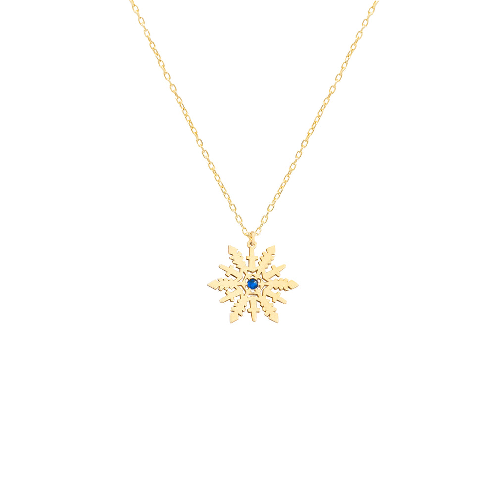 925 Sterling Silver Snowflake Necklace With Birthstones