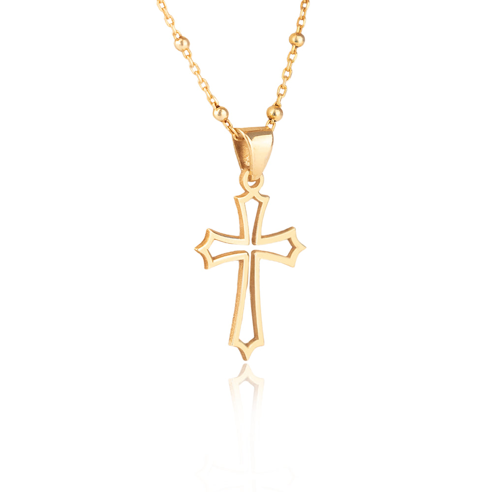 925 Sterling Silver Hollow Cross Necklace