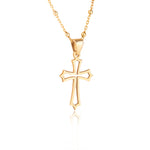 925 Sterling Silver Hollow Cross Necklace